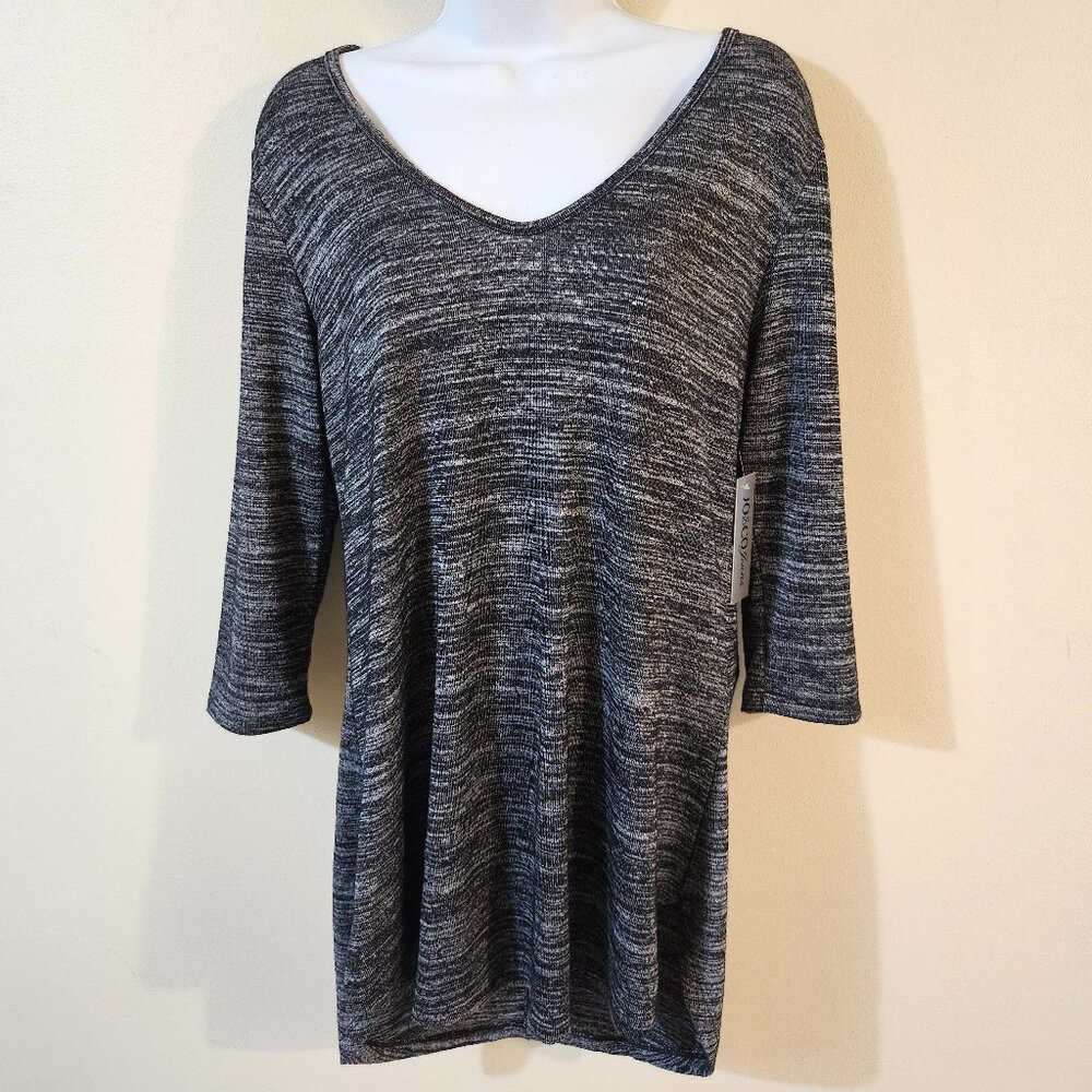 Jo & Co Women's Casual V-Neck Short Sleeve Tunic Top - Size L